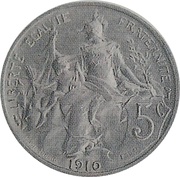 5 centimes Daniel-Dupuis Essai en alumimium reverse image