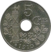 5 centimes Patey Essai perforé, France, 1910 reverse image