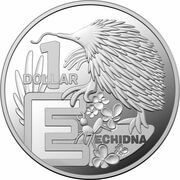 1 Dollar - Elizabeth II 6th Portrait - The Great Aussie Coin Hunt 3 - Letter E; Silver Proof, Australia, 2022 reverse image