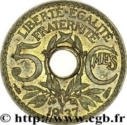 5 centimes Lindauer Essai en bronze aluminium, perforé reverse image