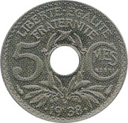 5 centimes Lindauer Essai en cupronickel, en relief reverse image