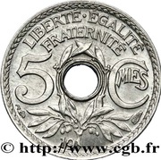 5 Centimes Lindauer aluminium trial, incomplete date reverse image