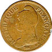 1 Décime change of the 2 décimes obverse image