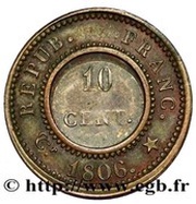 10 Centimes - Napoléon I bimétallic pattern reverse image