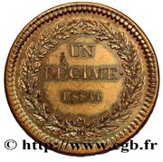 1 Décime pattern of Domard, France, 1830 reverse image