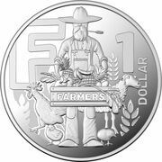 1 Dollar - Elizabeth II 6th Portrait - The Great Aussie Coin Hunt 3 - Letter F; Silver Proof, Australia, 2022 reverse image