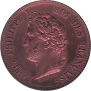 1 Décime - Louis-Philippe I pattern of Barre obverse image