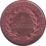 1 Décime - Louis-Philippe I pattern of Barre, France, 1840 reverse image
