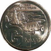 1 Dollar - Elizabeth II 6th Portrait - The Great Aussie Coin Hunt 3 - Letter G, Australia, 2022 reverse image