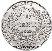 10 Centimes pattern by Desboeufs reverse image