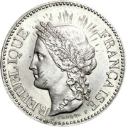 10 Centimes pattern uniface of obverse by Fauqué obverse image