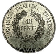 10 Centimes pattern by Gayrard, project 2 reverse image