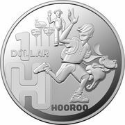 1 Dollar - Elizabeth II 6th Portrait - The Great Aussie Coin Hunt 3 - Letter H; Silver Proof, Australia, 2022 reverse image
