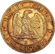 10 Centimes - Napoleon III, France, 1861-1868 reverse image