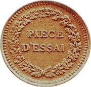 10 centimes Pièce d'essai Règne de la loi au module de ..., France, 1870 reverse image