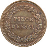 10 centimes Pièce d'essai type Dupré au module de ..., France, 1870 reverse image