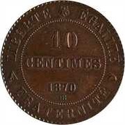 10 centimes Epreuve en bronze au type Dupré, France, 1870 reverse image