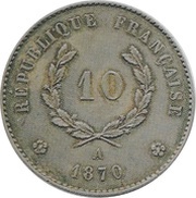 10 centimes Epreuve en argent, ballon monté obverse image