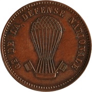 10 centimes Epreuve en bronze, ballon monté, sans E, France, 1870 reverse image