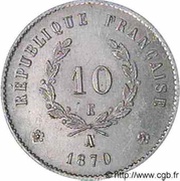 10 centimes Epreuve en aluminium, ballon monté obverse image
