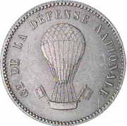 10 centimes Epreuve en aluminium, ballon monté reverse image