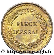 10 Centimes pattern at the modul of 10 centiumes, France, 1870 reverse image