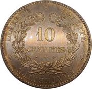 10 Centimes, France, 1870-1898 reverse image