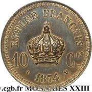 10 Centimes - Napoléon IV pattern, France, 1874 reverse image