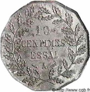 10 centimes Essai en zinc de Lorthior reverse image