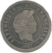 10 centimes Essai en maillechort de Merley, type II, sans rameau obverse image