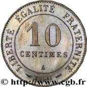 10 Centimes pattern, 24 sides, France, 1887 reverse image