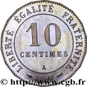 10 centimes pattern of Merley, 18 sides reverse image
