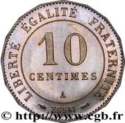10 Centimes pattern of Merley, 16 pans, France, 1887 reverse image