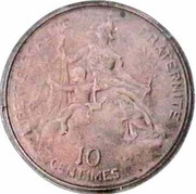 10 centimes Daniel-Dupuis Projet en bronze de revers, France, 1896 reverse image