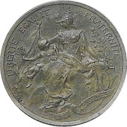 10 Centimes Daniel-Dupuis Pré-série en bronze argenté, légende large, France, 1897 reverse image