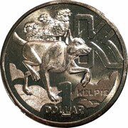 1 Dollar - Elizabeth II 6th Portrait - The Great Aussie Coin Hunt 3 - Letter K, Australia, 2022 reverse image