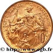 10 Centimes Essai en bronze non daté, France, 1897 reverse image