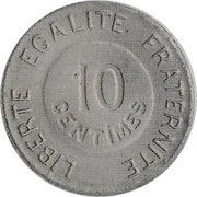 10 centimes Epreuve en maillechort de Dubois, France, 1905 reverse image