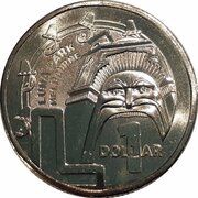 1 Dollar - Elizabeth II 6th Portrait - The Great Aussie Coin Hunt 3 - Letter L, Australia, 2022 reverse image