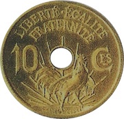 10 centimes Essai en or de Pillet, France, 1913 reverse image