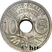 10 Centimes - Essai piéfort en nickel, France, 1914 reverse image