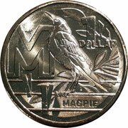 1 Dollar - Elizabeth II 6th Portrait - The Great Aussie Coin Hunt 3 - Letter M, Australia, 2022 reverse image
