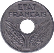 10 Centimes Vichy French State; large issue obverse image