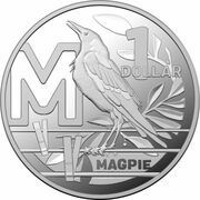 1 Dollar - Elizabeth II 6th Portrait - The Great Aussie Coin Hunt 3 - Letter M; Silver Proof, Australia, 2022 reverse image