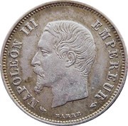 20 Centimes - Napoleon III, France, 1853-1863 obverse image