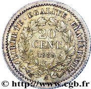 20 Centimes, France, 1878-1889 reverse image