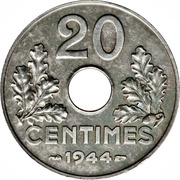 20 Centimes Vichy French State reverse image