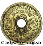 Essai de 20 centimes Lindauer listel large reverse image