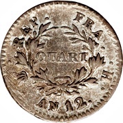¼ Franc - Napoleon I, France, 1803-1805 reverse image