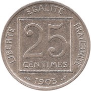 25 Centimes, France, 1903-1904 reverse image